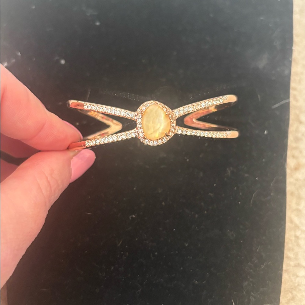 Rose Gold and Opal Bangle Bracelet